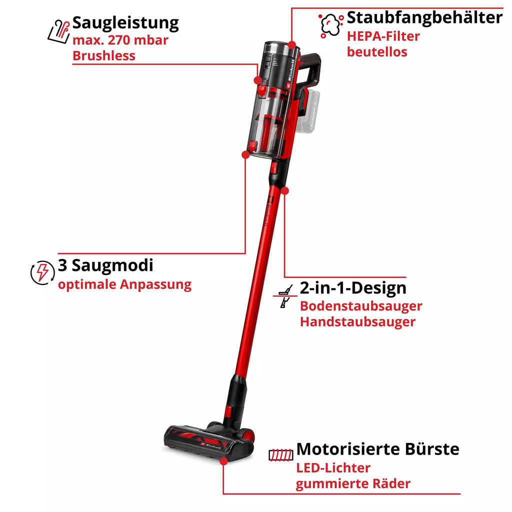 Einhell Akku-Stielstaubsauger » TE-SV 18/270 Li BL-Solo « PXC