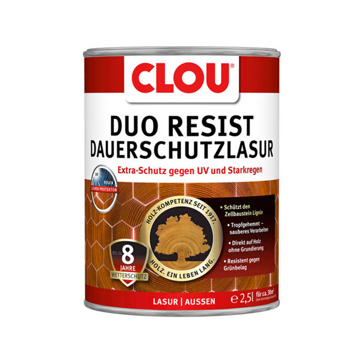 Clou Dauerschutzlasur » DuoResist « 2,5 Liter, Farblos