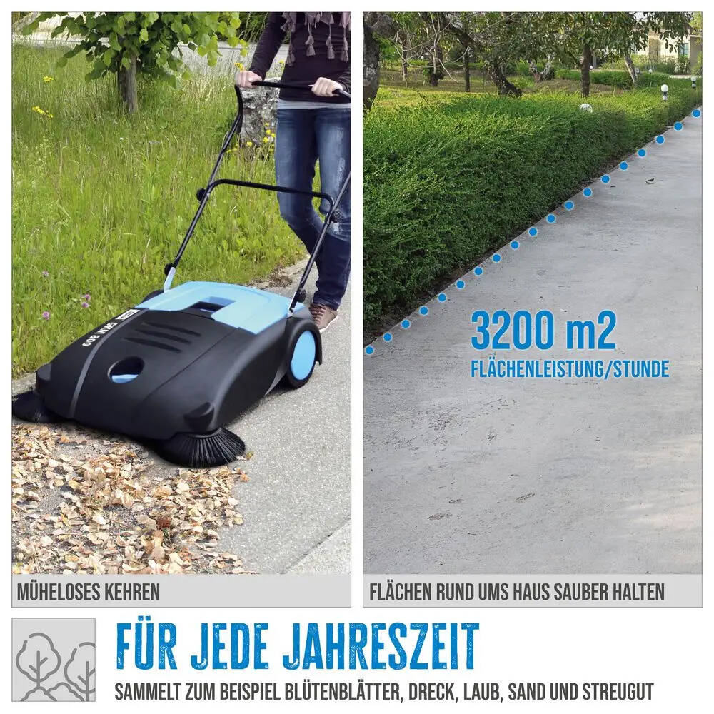 Güde Kehrmaschine » GKM 800 « 800 mm Kehrbreite, 30 l Fassungsvermögen