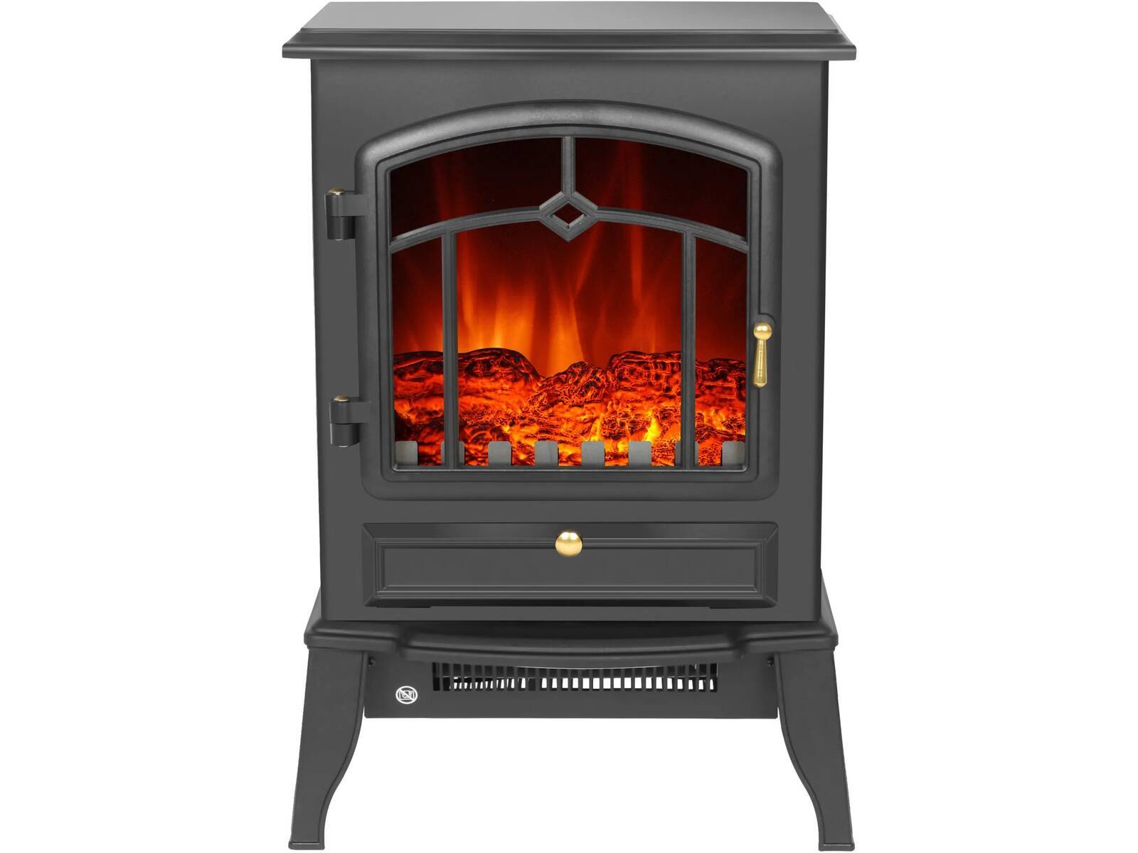 ♦ OUTLET ♦ El Fuego Elektrokamin » Como II « Schwarz, 2 kW, LED-Flammenbild