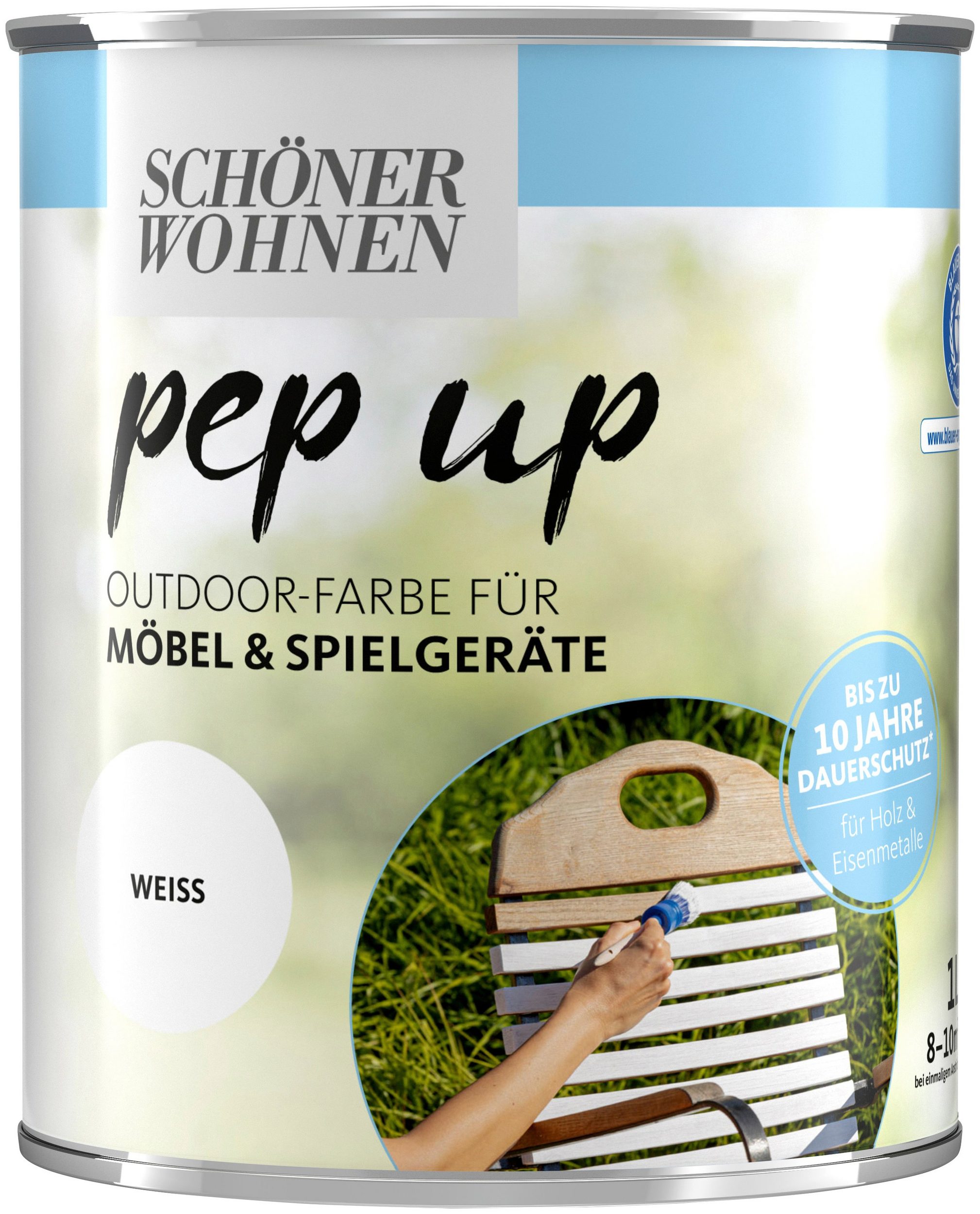 SCHÖNER WOHNEN pep up Outdoor-Farbe » Möbel & Spielgeräte « Weiß - 2,5 l