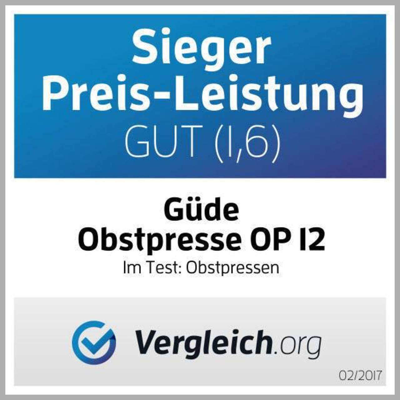 Güde Obstpresse OP12, 12 l, Presse, Apfelpresse, Beerenpresse, Saftpresse