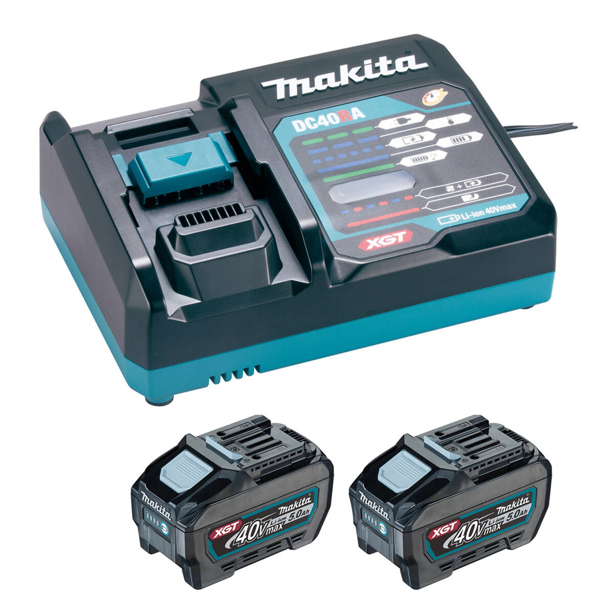Makita » Power Source-Kit XGT 5,0 Ah « 1x Schnellladegerät, 2x 40 V Akkus