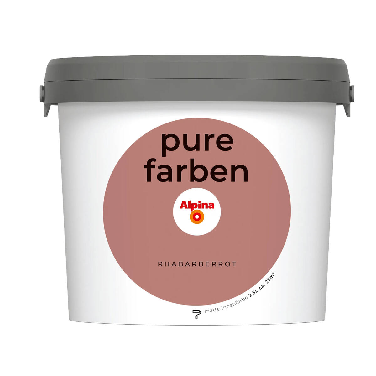 Alpina Pure Farben » Rhabarberrot « 2,5 l, Wand- und Deckenfarbe