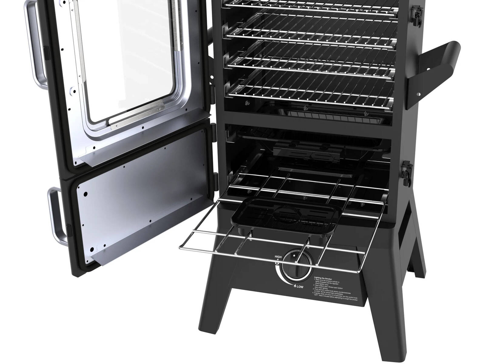 El Fuego Gasgrill / Smoker » Portland W2 « Schwarz, 107 x 50 x 48 cm