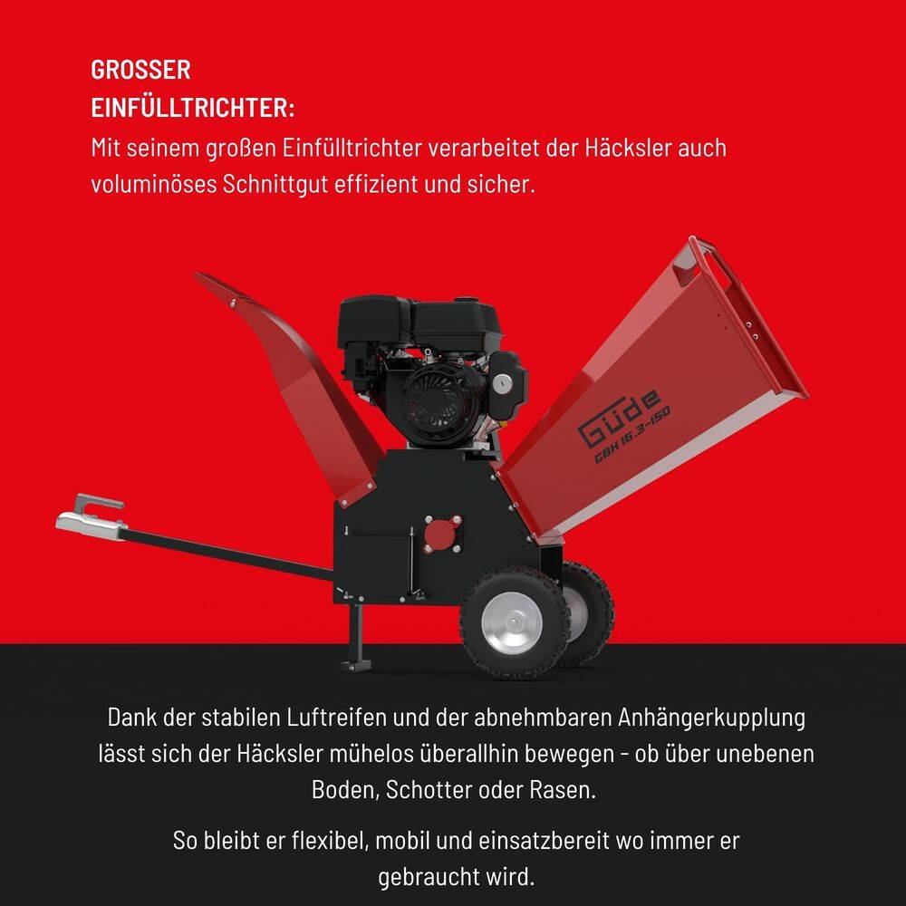 Güde Benzin-Gartenhäcksler » GBH 16.3-150 « 3600 1/min, 4-Takt