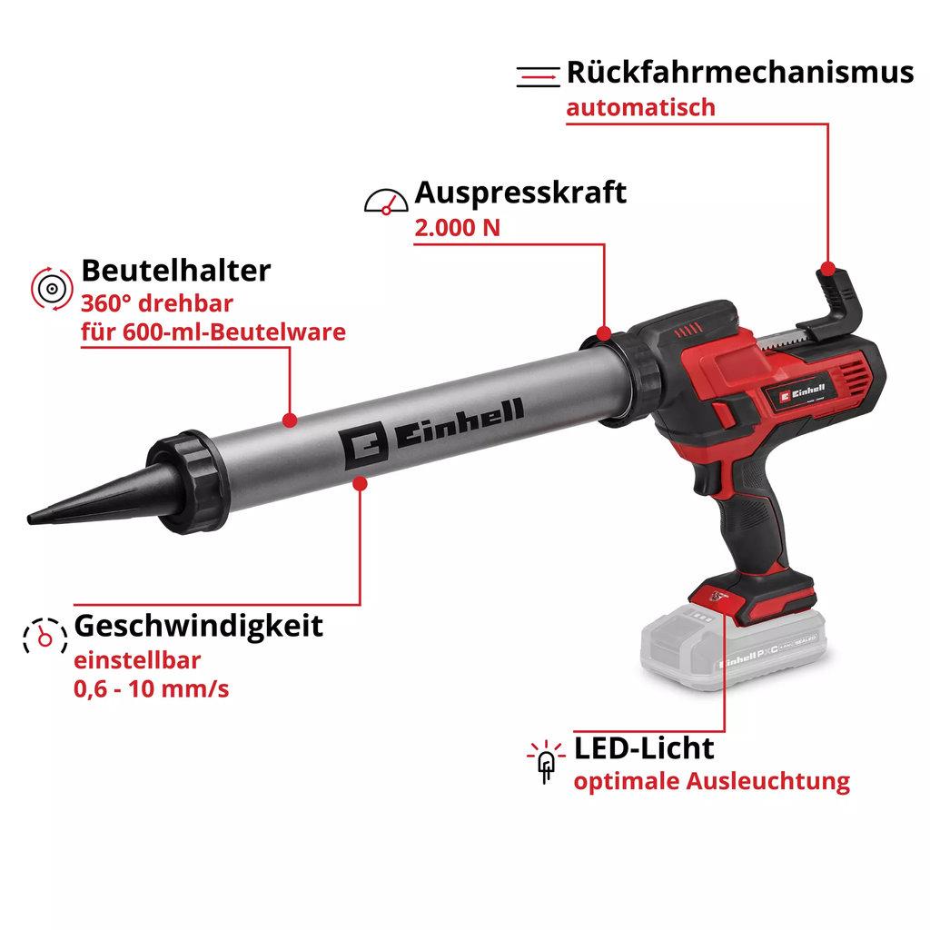 Einhell Akku-Kartuschenpistole » TE-SG 18/600 B Li-Solo « 18 V, PXC