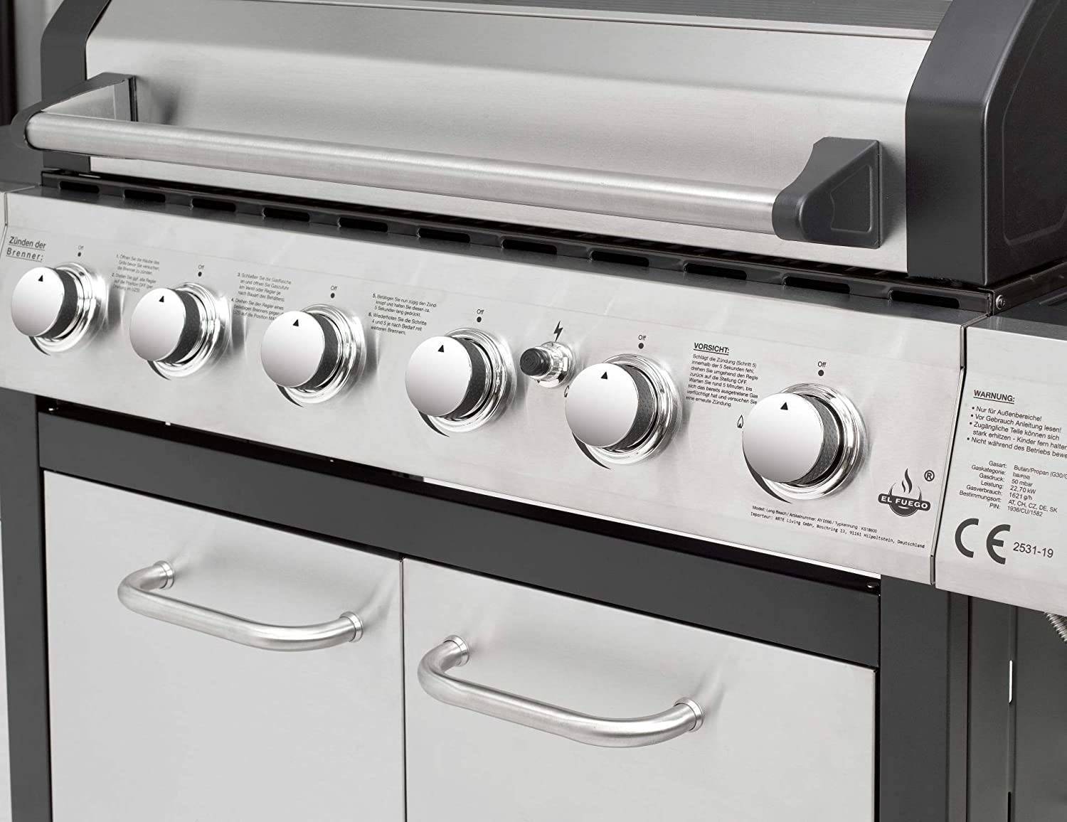 El Fuego Gasgrill » Long Beach « AY0596 - inkl. Sichtfenster & Thermometer