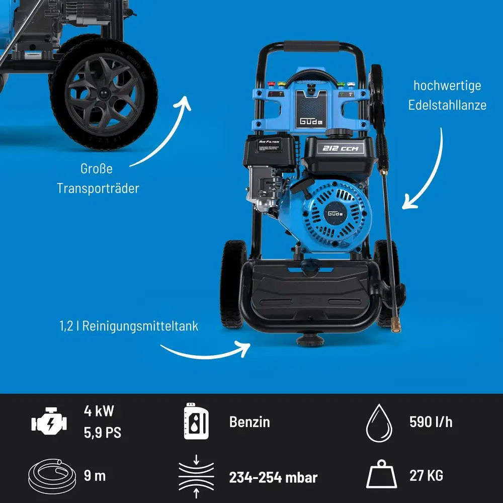 Güde Benzin Hochdruckreiniger » Fuel 250 « 234 bar, 4-Takt Motor