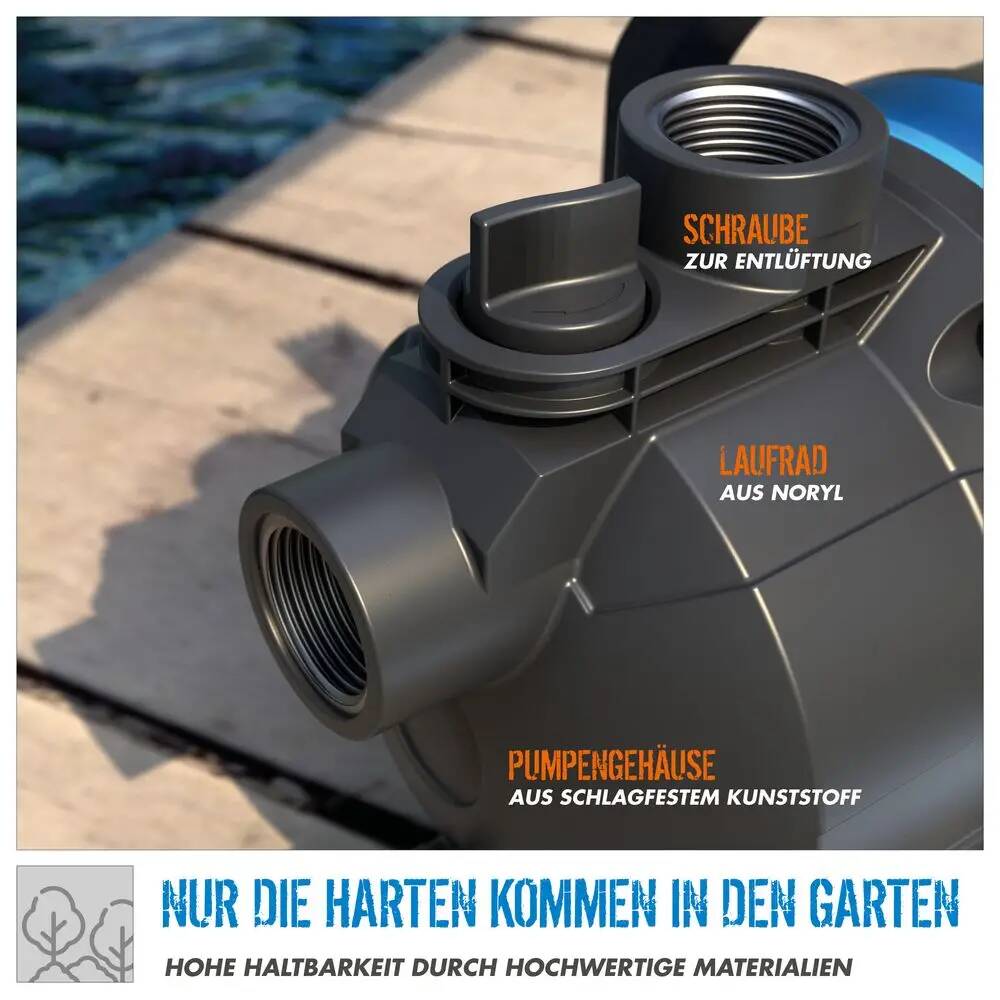 Güde Gartenpumpe » GP 6035 « Thermoschutz, schlagfestes Gehäuse, 600 W
