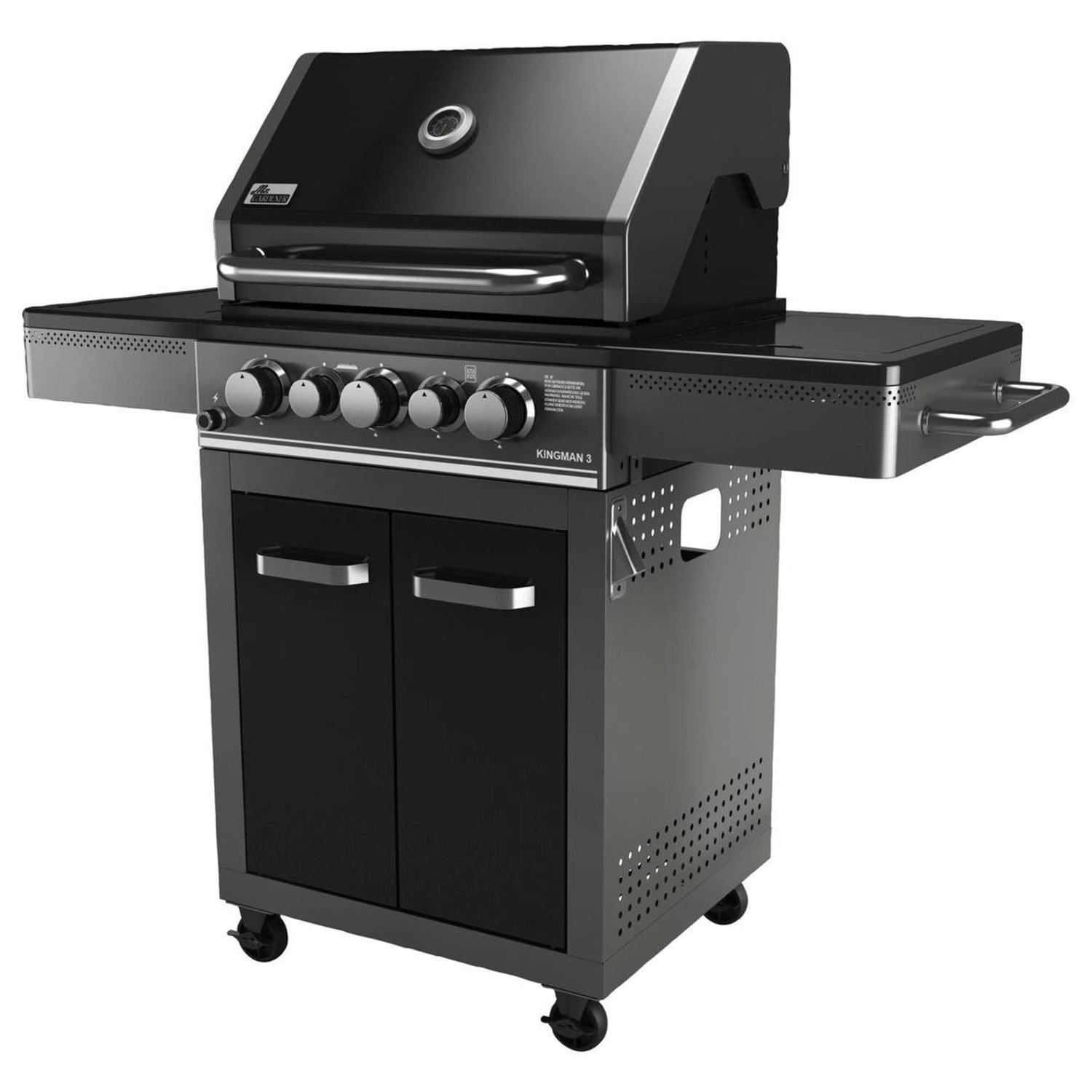 Mr. Gardener Gasgrill » Kingman 3 Plus « inkl. Heckbrenner & Seitenkocher