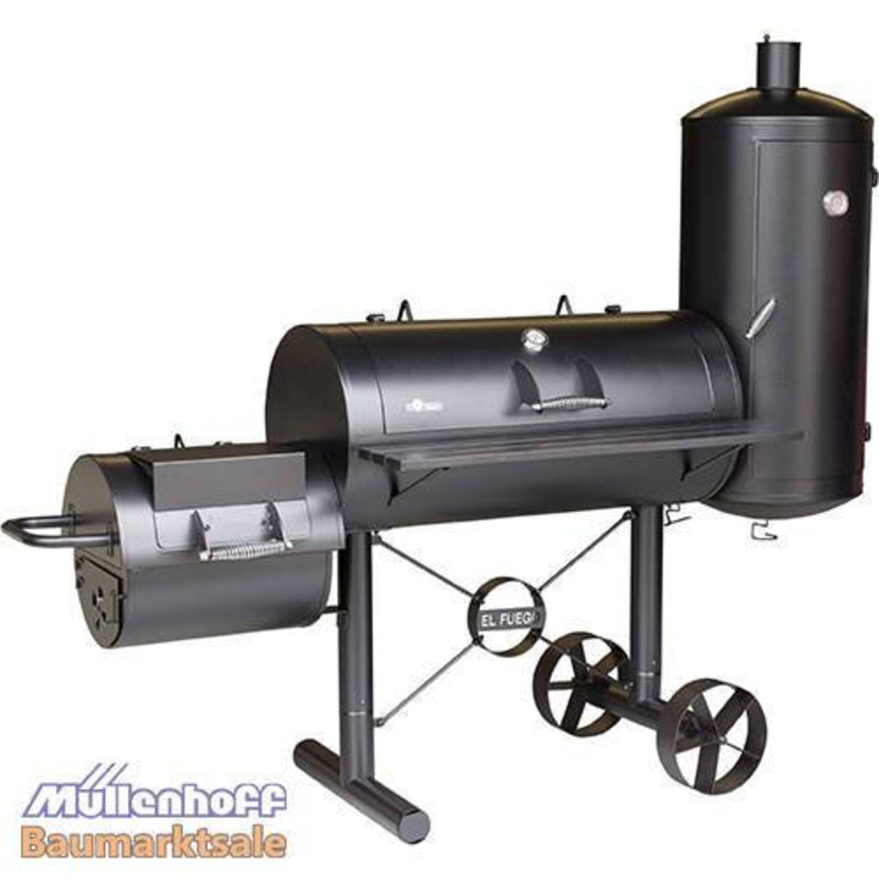 El Fuego Holzkohlegrill Smoker Kiona mit Räucherkammer