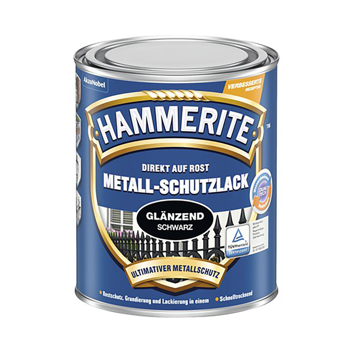 Hammerite Metall-Schutzlack » Schwarz « 750 ml - Glänzend