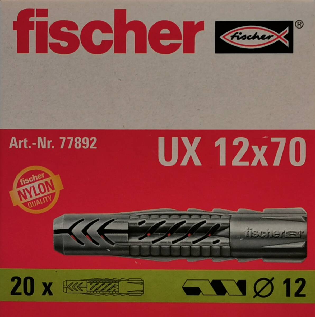 fischer Universaldübel » UX 12 x 70 « 20 Stück