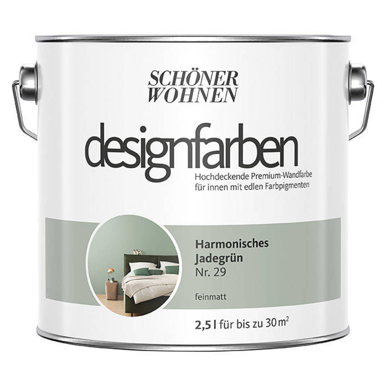 SCHÖNER WOHNEN designfarben » Harmonisches Jadegrün « matt - 2,5 l