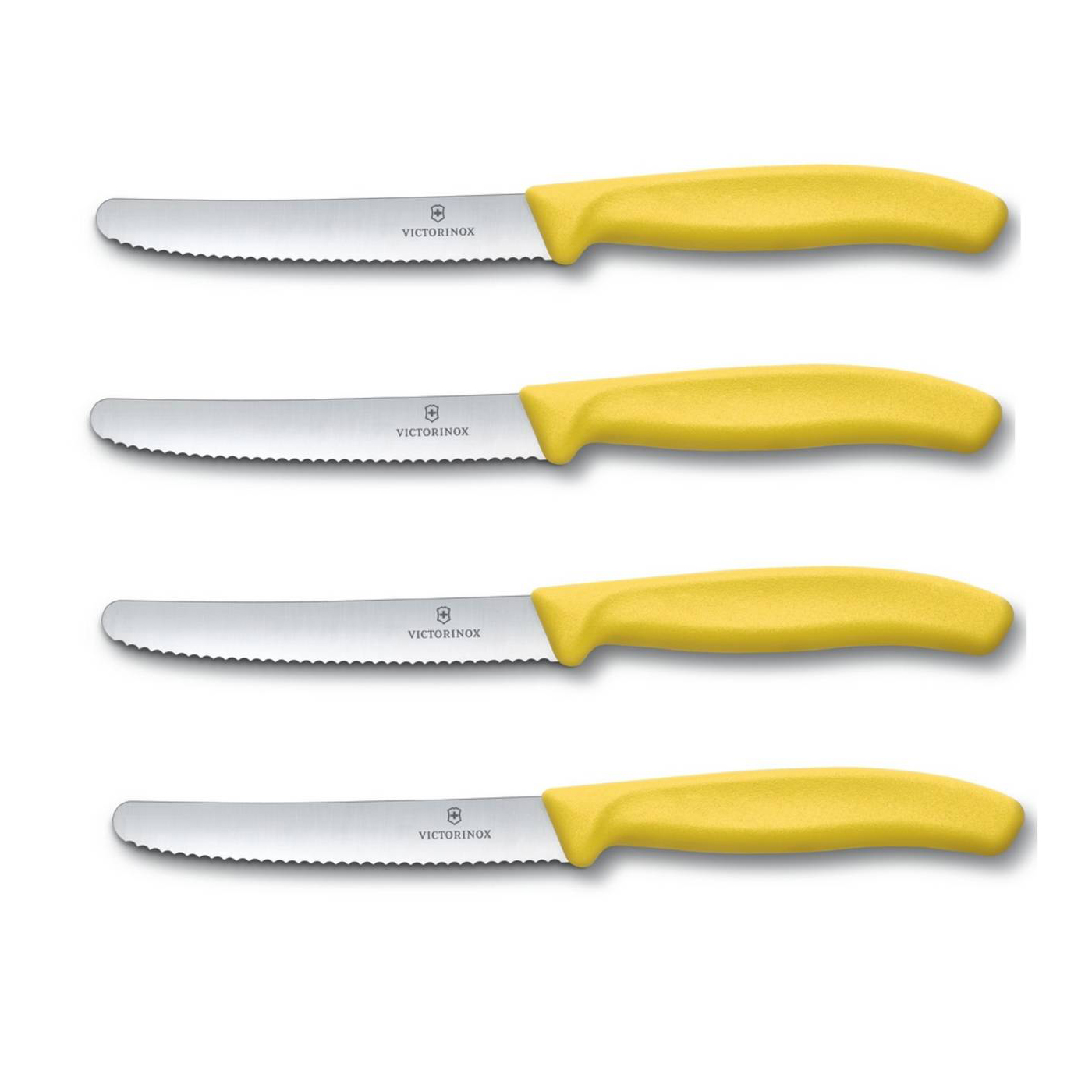 4 X VICTORINOX Tomatenmesser, Brötchenmesser, Küchenmesser gelb Swiss Classic 4 X VICTORINOX Tomatenmesser, Brötchenmesser, Küchenmesser gelb Swiss Classic