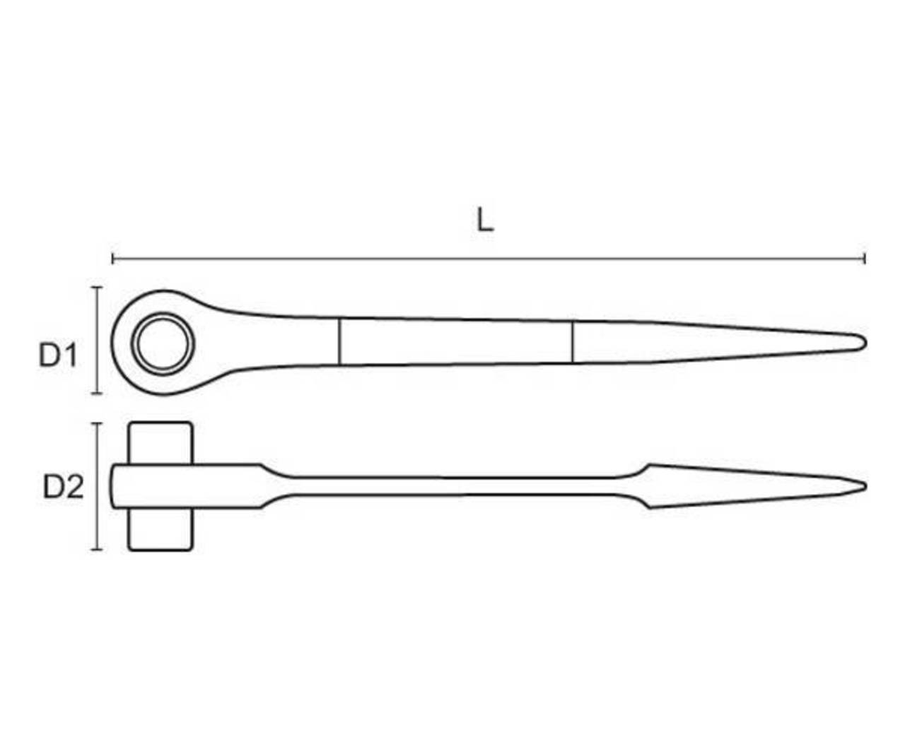 Bahco Gerüstknarre / Gerüstbauschlüssel » SC2RM-19-22 « - 19 & 22 mm