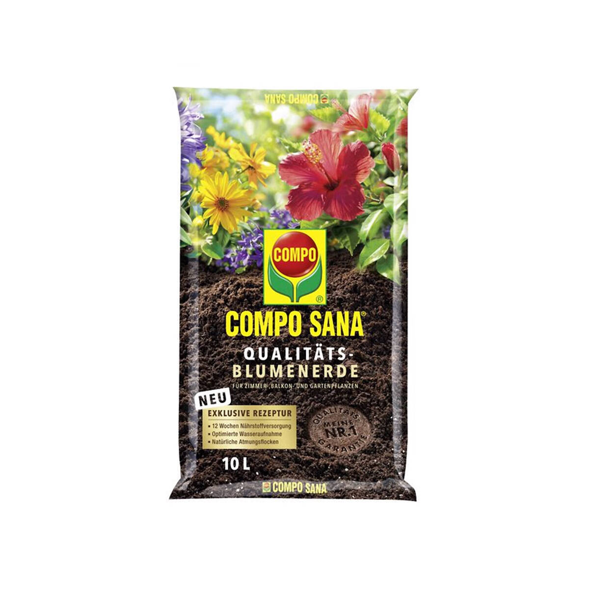 Compo Blumenerde » Compo Sana « 10 L, 12 Wochen Nährstoffversorgung