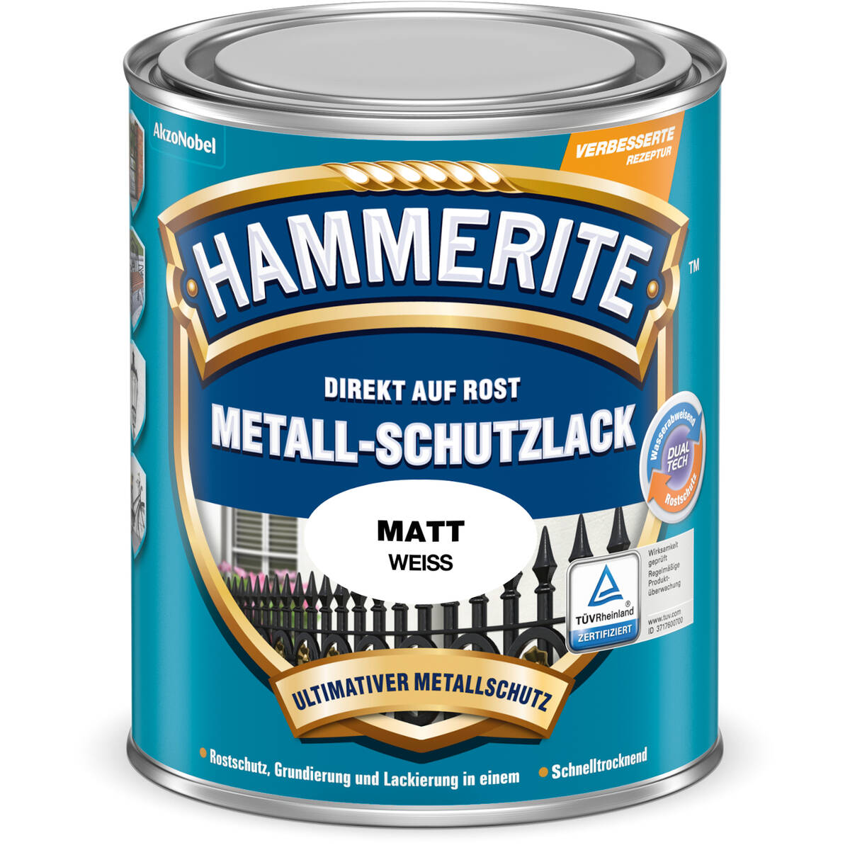 Hammerite Metall-Schutzlack » Weiss « Rostschutz - 750 ml - Matt