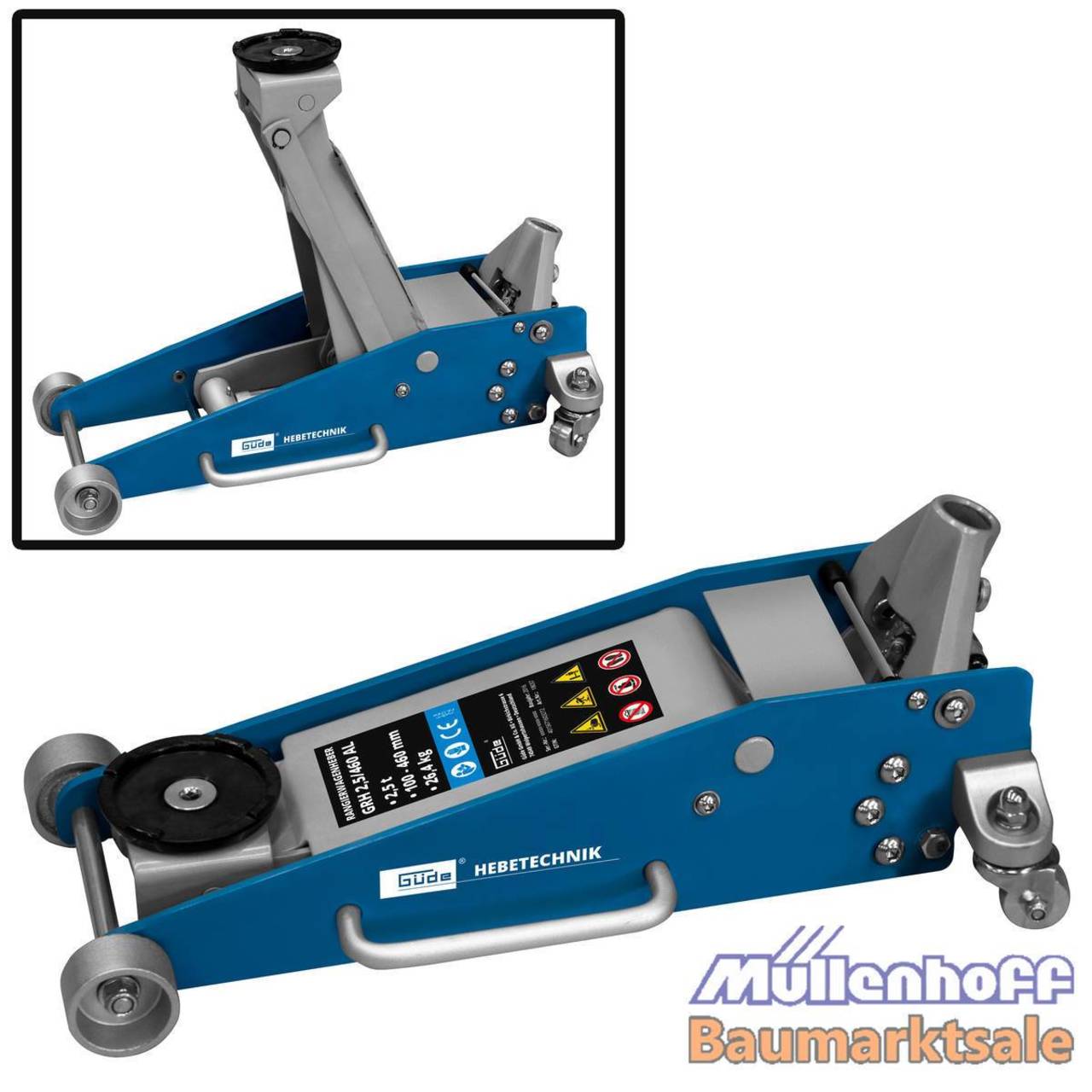 Güde Rangierwagenheber GRH 2,5/460 AL, Aluminium, Wagenheber, Heber, 2,5t