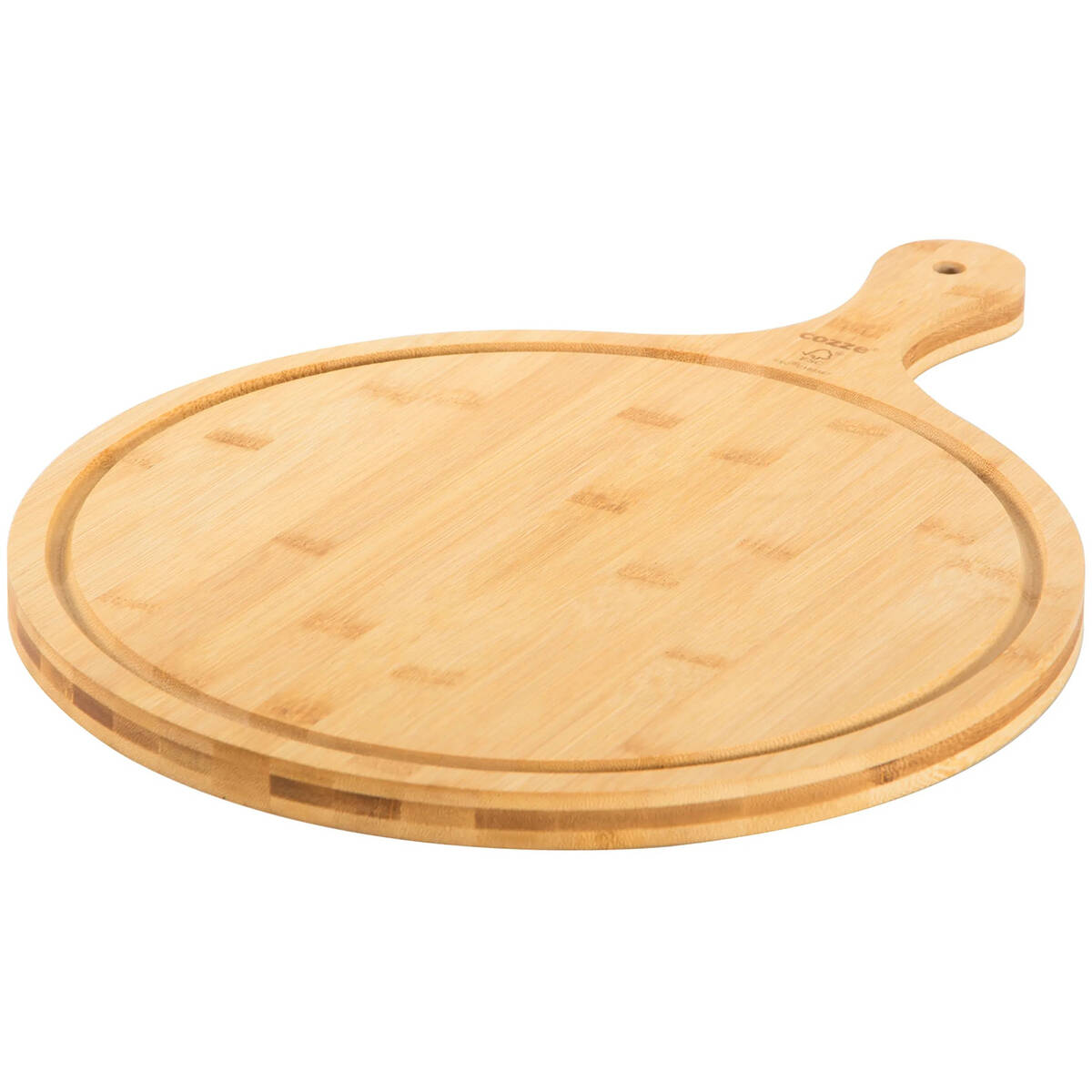 Cozze Pizzaschneidebrett mit Griff » 90316 « Bambusholz, 35 cm
