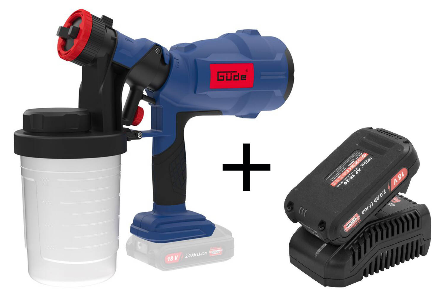 Güde Farbsprühpistole » FP-18 « inkl. - Akku & Ladegerät - Set