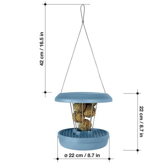 SWISSINNO Vogel-Futtersilo » LUCERNE « Hellblau, Nagerschutz