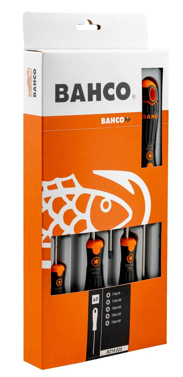 Bahco Schraubendreher-Satz » B219.025 « Torx 5-tlg.T10,T15,T20,T25,T30