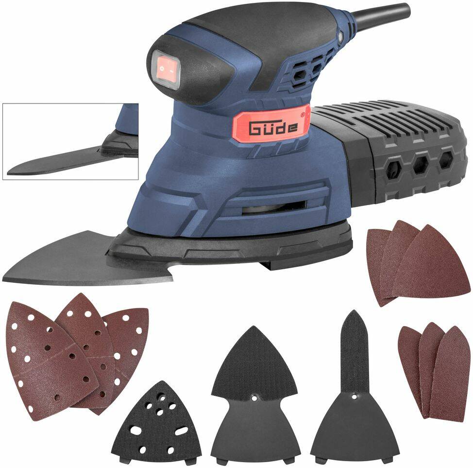 Güde Deltaschleifer » DS 160-2 « Anti-Rutsch-Handgriff & viel Zubehör