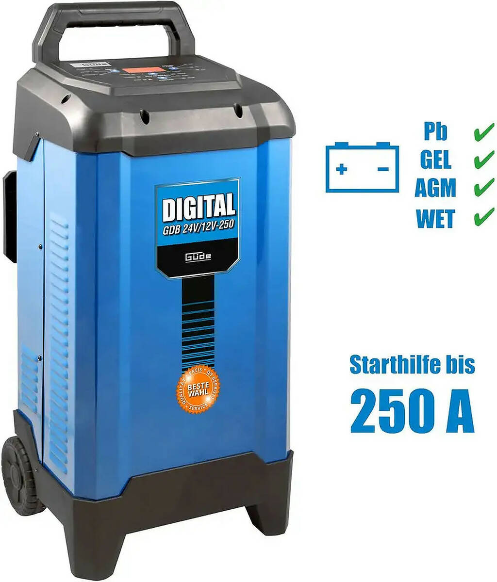 Güde Digital Batterielader » GDB 24V/12V-250 « Inverter, LED-Anzeige
